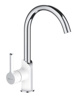 Смеситель для кухни Shevanik S6053F белый/хром